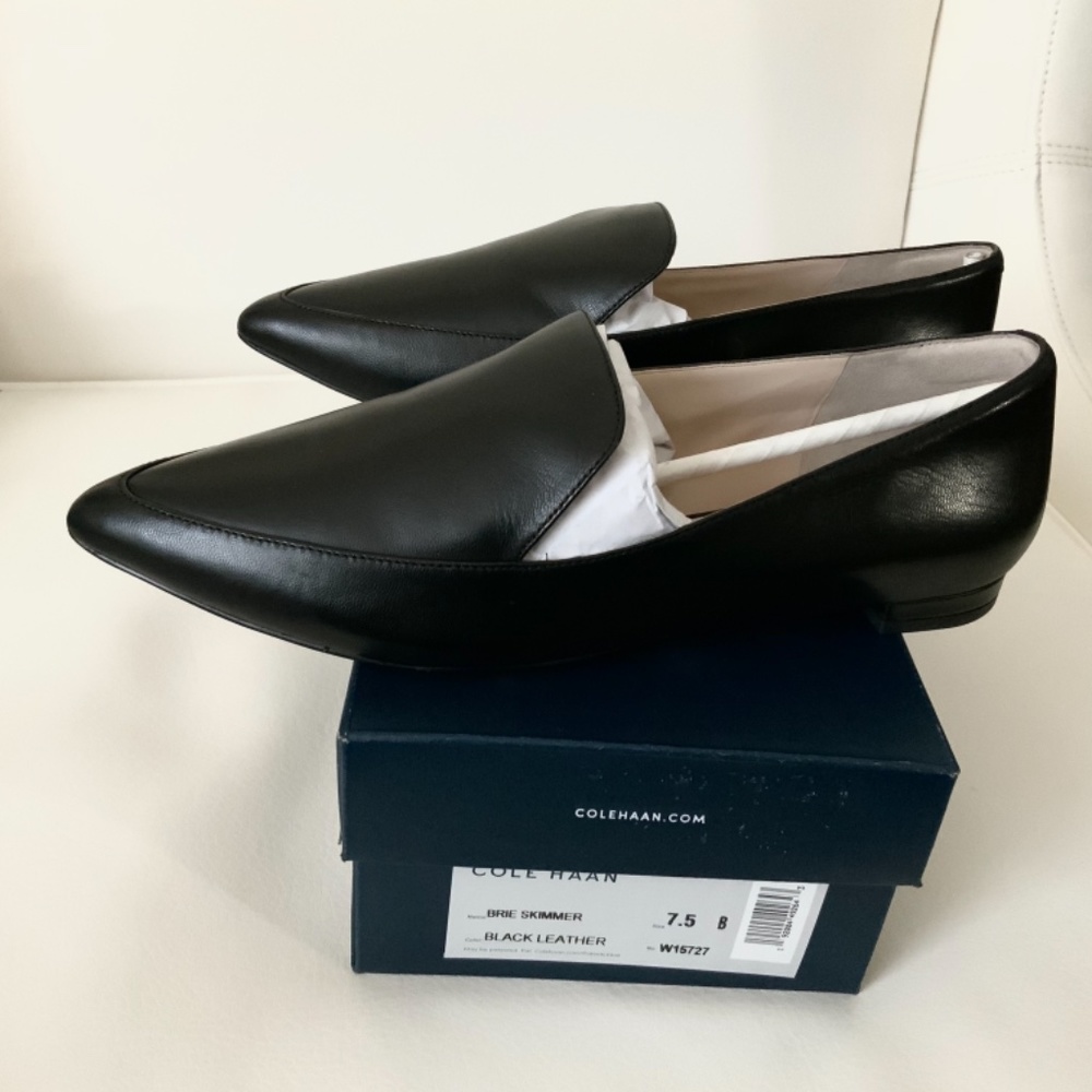 Cole Haan Brie Black Leather Loafers Ballets Flats - Picture 14 of 15